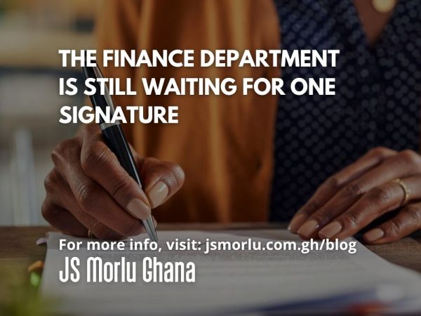 The Finance Department Is Still Waiting for One Signature